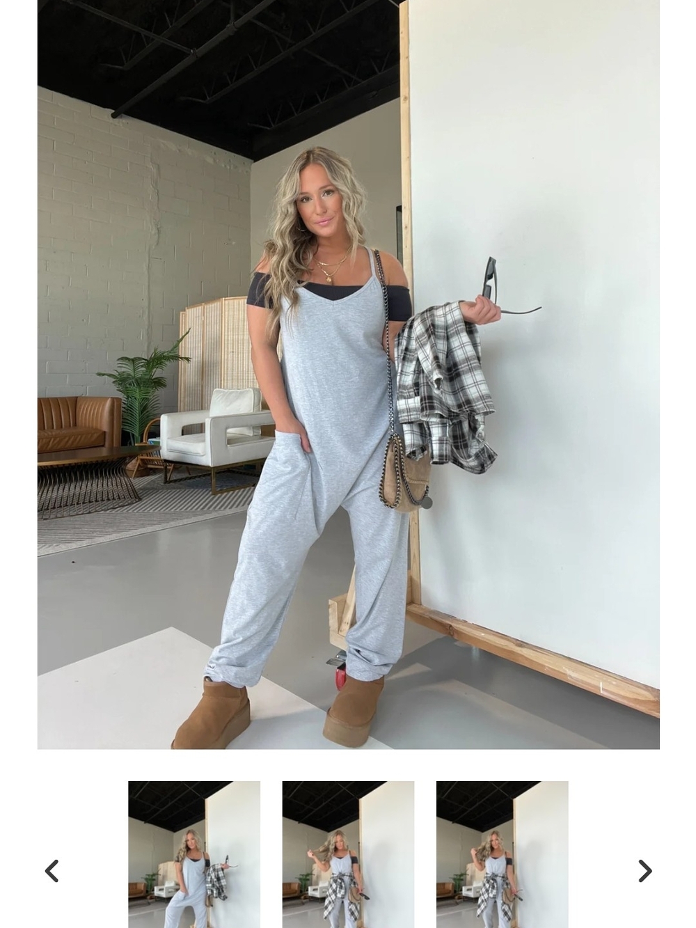 Light Gray Women's Relaxed Jumpsuit